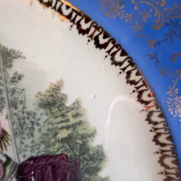 Vintage Century By Salem 23 Karat Gold Plate Blue With Godey’s Ladies - Picture 6 of 13